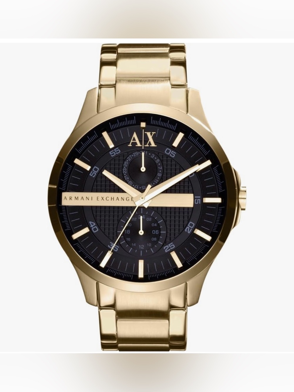 A|X Armani Exchange Men's Dress Watch,Three-Hand Stainless Steel Gold Watch
